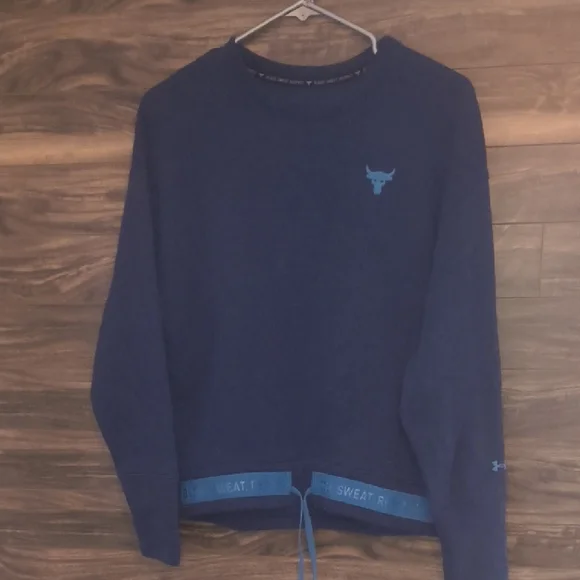 Under Armour x Project Rock XS Cropped Baggy Crewneck Workout Sweatshirt - Picture 1 of 8